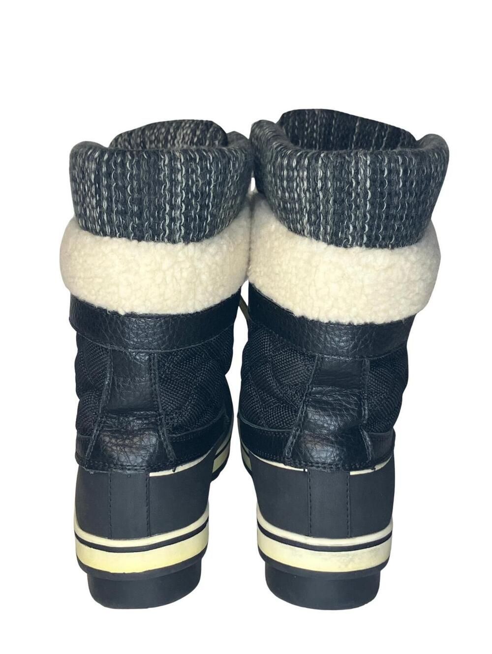 Cozy Winter Boots Faux Fur Lined Black 8.5 Women - Picture 4 of 8